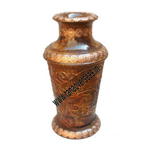 Carved Wooden Flower Vase Home Decorative, Style : Classic