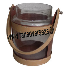 Decorative Round Tall Leather Glass Handles