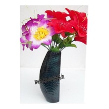 indoor Decorative Aluminium Metal Black Colored Flower Vase