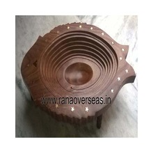 Wooden Carved Brass Inlay Spring Tray, for Home Decoration