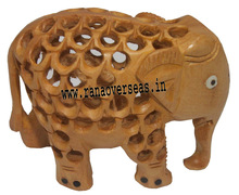 Wooden Full under cut Elephant, for Home Decoration, Technique : Carved