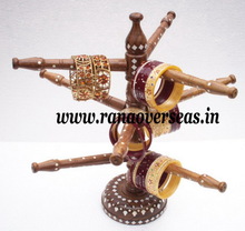Wooden Inlay Designs Bangle Stand, Feature : Eco-friendly