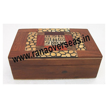 Wooden Plain Handcrafted Coloured Inlay Box
