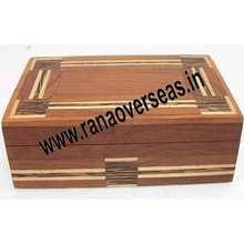 Wooden White Inlay Plain Long Keep Safe Box