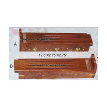 Carved Wooden Coffin Incense Burner Box
