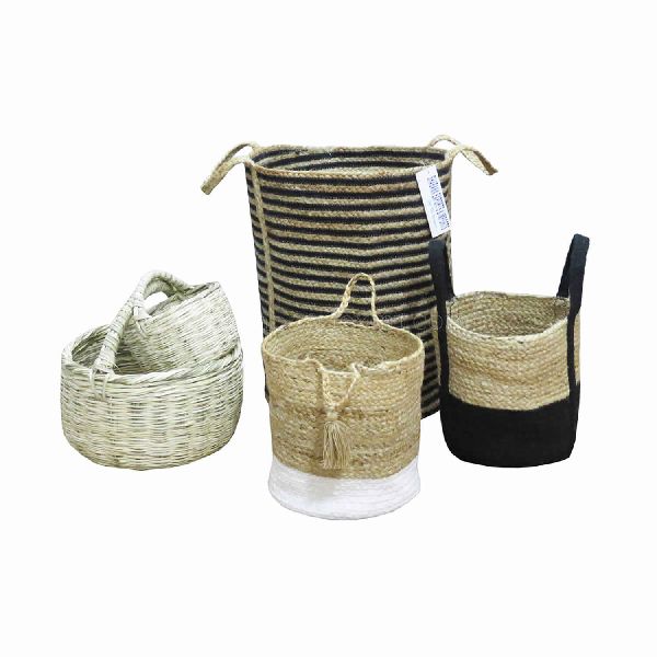 Decorative Large Laundry Baskets With Handles Custom Jute