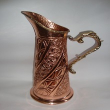 Brass water jug copper plated