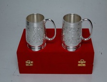 Brass wine mug silver plated, Style : Europe