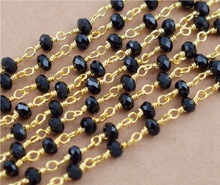 Black Spinel Faceted Wire Gemstone Chain