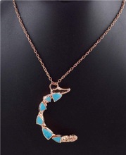 Turquoise Cabochon Copper Pendant Necklace, Occasion : Party