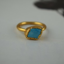 Turquoise Gemstone Gold Plated Ring, Occasion : Anniversary, Engagement, Gift, Party, Wedding
