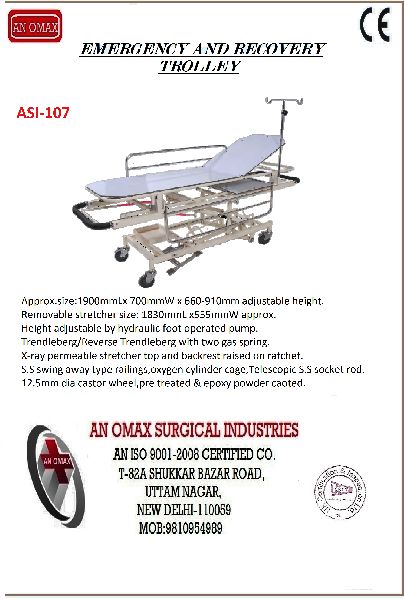 Emergency Recovery Trolley, Size : 84