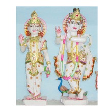 Handmade Marble Radha Krishna Goddess Statue