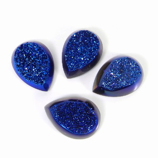 Blue titanium druzy gemstone