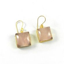 Natural Rose Quartz Earring