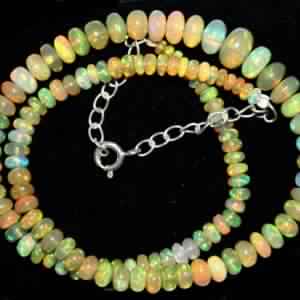 Gemstone Rondelle Opal Necklace