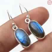 925 STERLING SILVER LABRADORITE FASHION EARRING