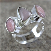 925 STERLING SILVER ROUGH ROSE QUARTZ GEMSTONE RING