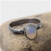 ETHIOPIAN OPAL GEMSTONE 925 STERLING SILVER RING