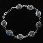 Labradorite Gemstone 925 Sterling Silver Bracelet