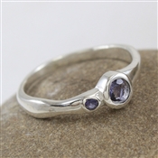 MINIMALIST AMETHYST GEMSTONE STERLING SILVER RING