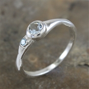 MINIMALIST BLUE TOPAZ GEMSTONE STERLING SILVER RING