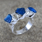 MULTI BLUE APATITE GEMSTONE 925 STERLING SILVER RING