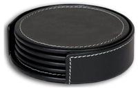 Round Wood black leather coasters, for Home, Feature : Eco-Friendly