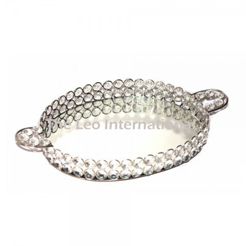 metal handle crystal tray