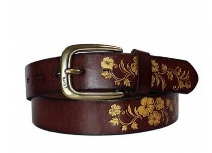 Ladies Brown Leather Belt, Technics : Attractive Pattern