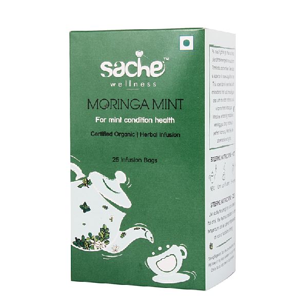 Sache Wellness Organic Moringa Mint Tea, Grade Standard : Premium