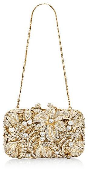 Gold Colored Spring Bouquet Clutch For Women