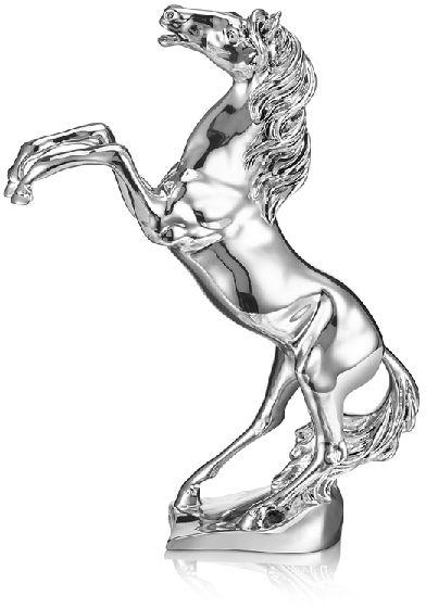 Resin/Silver Plated. Prancing Horse Figurine