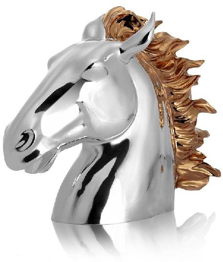 Resin with Silver Plated Raging Verve Horse Figurine