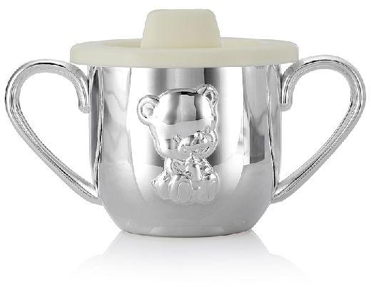 Silver Colored Baby Teddy Sipper Cup For Kids