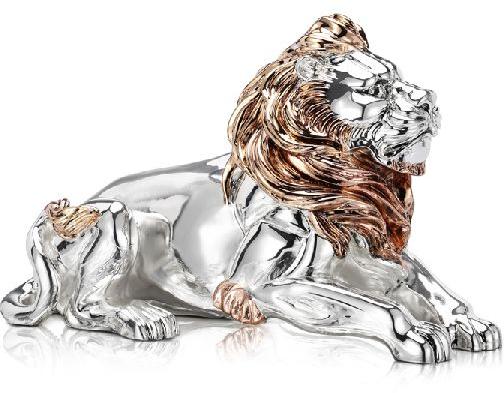 Resin Vacuum Plated Silver. Untamed Lion