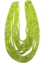 Peridot roundel faceted Beads Chain