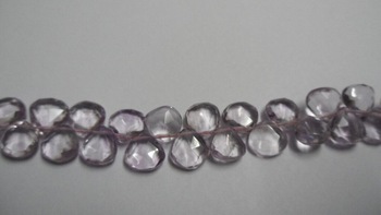 MODI GEMS Heart/ pear Pink Amethyst Heart Faceted, Color : 100% Natural Color