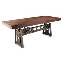 Industrial Cast Iron Adjustable Dining Table
