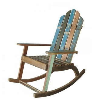 Reclaimed Rustic Solid Wood Natural Colour Finish Rocking Chair