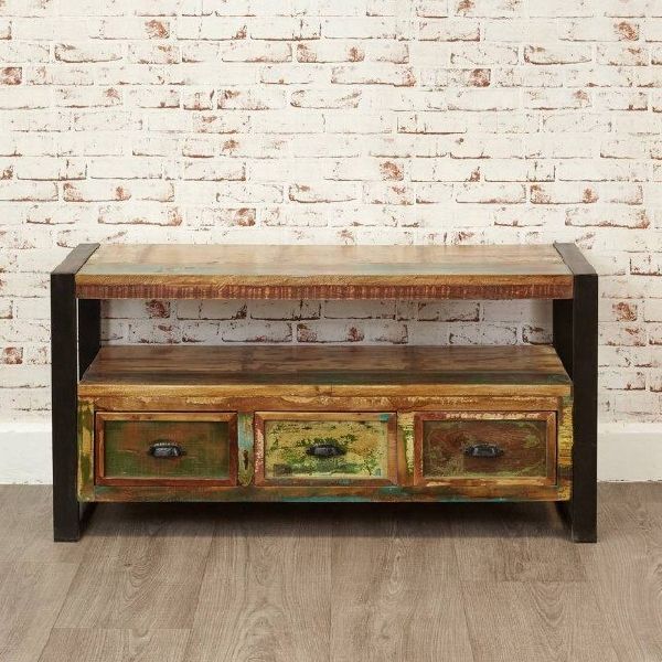 Reclaimed Wood Tv Cabinet Small And Widescreen