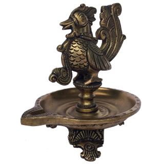 Brass Decorative Bird Oil Lamp
