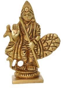 Lord Murgan Brass Blessing Statue, Size in Feet : 6.00 X 3.00 X 9.00 cms.