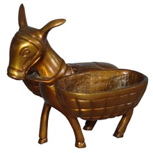 Donkey With Basket Brass Metal Handmade, Style : Antique Imitation