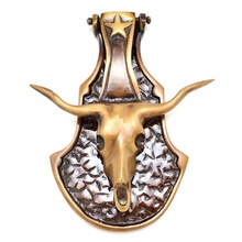 Door Knocker Bull Head in Brass