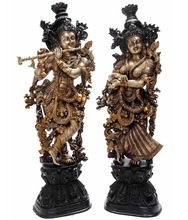 God Radha Krishna Religious Statue, for Gifts, Technique : Casting