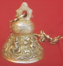 hanging brass temple bell