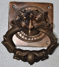 Heavy Brass door knocker yali face