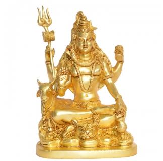 Brass Decorative Sculpture Lord Shiva, Size : : 16.00 X 10.00 X 24.00 cms.