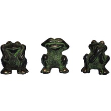 Three Frog Set made in Brass, for Home Decoration, Color : Green